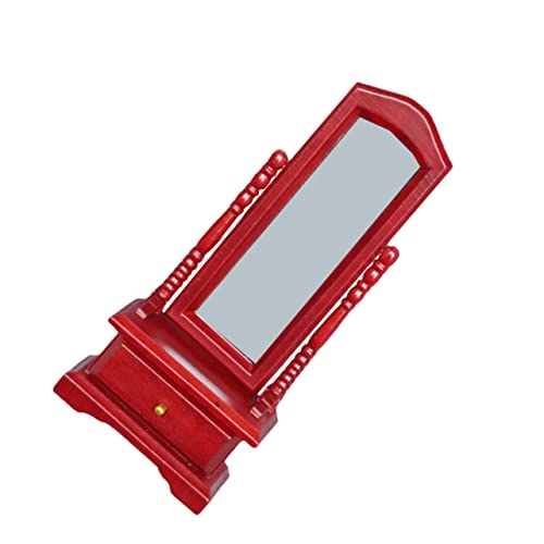 SKISUNO Vintage Miniatur Spiegel mit Schublade für Puppenhausmöbel Rotes Holz DIY Dekoration für Kinderzimmer und Puppenhaus Zubehör SKISUNO Vintage Miniatur Spiegel mit Schublade für Puppenhausmöbel Rotes Holz DIY Dekoration für Kinderzimmer und Puppenhaus Zubehör von SKISUNO