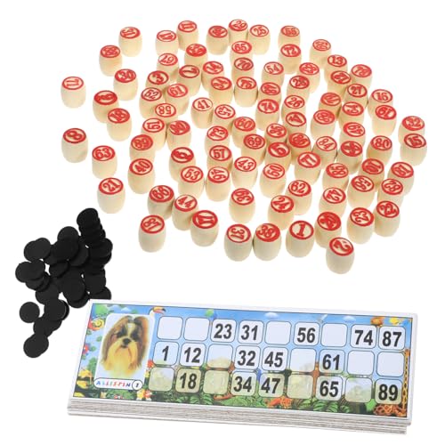 SKISUNO Vintage Russisches Lotto Spielset aus Holz Interaktives Party Bingospiel mit Nummerierten Spielfiguren Ø Klassisches Gesellschaftsspiel für Geburtstag und Familienaktivitäten von SKISUNO