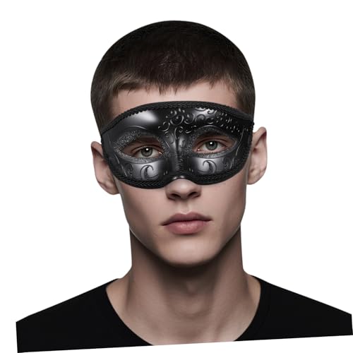 SKISUNO Vintage Venezianische Masquerade Maske Halbgesichtsmaske aus Kunststoff für Damen und Herren Retro Cosplay Zubehör für Halloween Karneval Maskenball Fasching Schwarze Elegante SKISUNO Vintage Venezianische Masquerade Maske Halbgesichtsmaske aus Kunststoff für Damen und Herren Retro Cosplay Zubehör für Halloween Karneval Maskenball Fasching Schwarze Elegante von SKISUNO