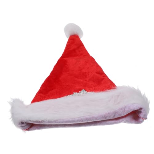 SKISUNO Weihnachtsmütze Aus Plüsch Weihnachtsmann Weiß Hassend Unisex Party-kappe SKISUNO Weihnachtsmütze Aus Plüsch Weihnachtsmann Weiß Hassend Unisex Party-kappe von SKISUNO
