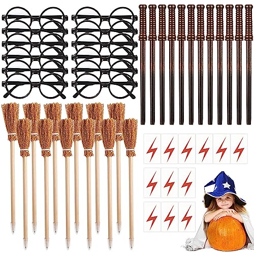 SKJJL 48 Stück Zauberstab Zauberbesen Bleistifte Set, Wizard Kindergeburtstag Deko, Zauberer Brille mit Rundem Rahmen, Blitz Tattoos, Besen, Magischem Thema Halloween Kostüm Party Karneval Fasching SKJJL 48 Stück Zauberstab Zauberbesen Bleistifte Set, Wizard Kindergeburtstag Deko, Zauberer Brille mit Rundem Rahmen, Blitz Tattoos, Besen, Magischem Thema Halloween Kostüm Party Karneval Fasching von SKJJL