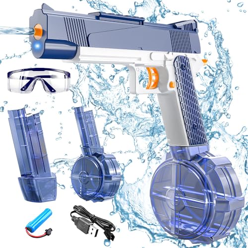SKJJL Wasserpistole Elektrisch für Kinder, Automatische Burst Wasserspritzpistolen, 32ft Reichweite Wasserpistolen, Wasserpistole Spielzeug für Erwachsene Kinder für Sommer Schwimmbad Party von SKJJL
