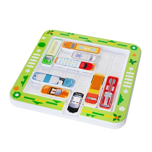 SKJJM Auto Spielzeug Stauspiel, Brettspiel mit Auto, Auto Labyrinth Spiel, Kinderspielzeug Familienspiel Logikspiel Stau Spiel mit 750 Aufgaben, Denken Logik Puzzle Spiele für Kinder ab 5 Jahren von SKJJM