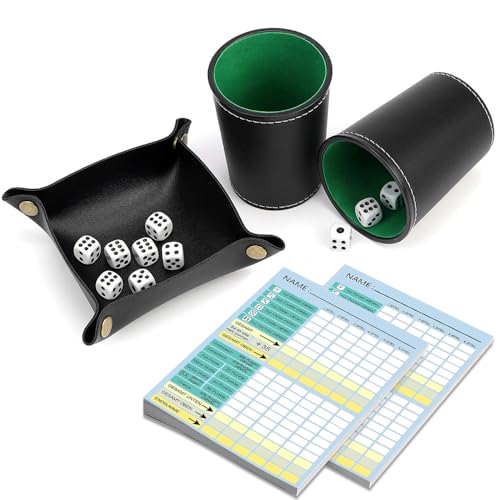 SKJJM Würfelbecher Leder, PU Leder Würfelbecher, Würfelbecher Set Leise, Würfel Spiel Set, Mit 10 Würfeln für Unterwegs Würfelspiele Kinder Erwachsene Familienspiel Bar Party Bewirtung SKJJM Würfelbecher Leder, PU Leder Würfelbecher, Würfelbecher Set Leise, Würfel Spiel Set, Mit 10 Würfeln für Unterwegs Würfelspiele Kinder Erwachsene Familienspiel Bar Party Bewirtung von SKJJM