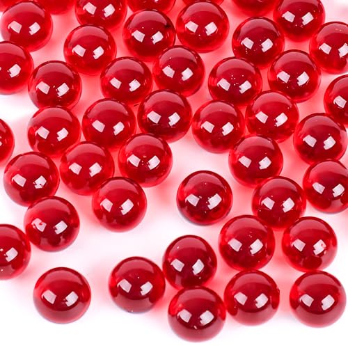 Glasmurmeln für Vasen, 0,5 kg, 1,6 cm, rote Glasperlen für Heimdekoration von SKKIKHYBPO