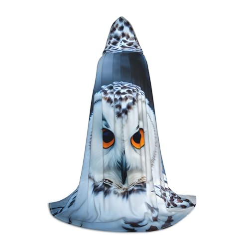Halloween-Kapuzenumhang mit Schneeeule und Augen, Umhang mit Kapuze, für Damen und Herren, für Karneval Halloween-Kapuzenumhang mit Schneeeule und Augen, Umhang mit Kapuze, für Damen und Herren, für Karneval von SKKNT