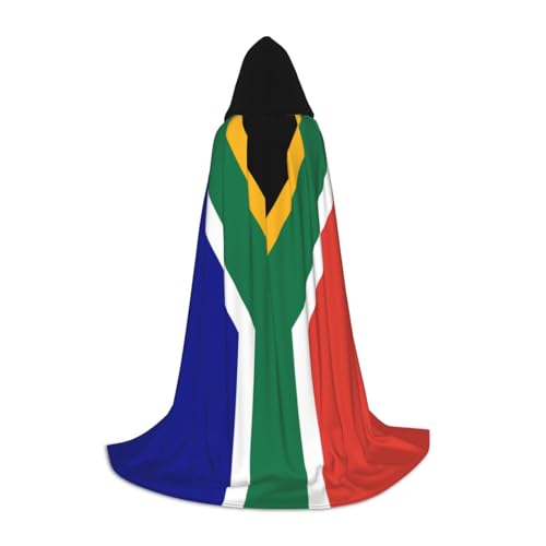 Halloween-Kapuzenumhang mit Südafrikanischer Flagge, Umhang mit Kapuze, für Damen und Herren, für Karneval von SKKNT