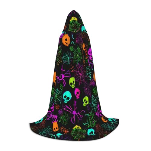 Halloween-Umhang mit Totenkopf-Aufdruck, Unisex, verschiedene Zauberer-Robe, Halloween, Cosplay und Karneval, Gothic von SKKNT