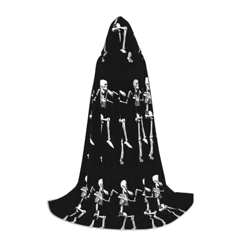 Halloween beweglicher Skelett-Schädel-Aufdruck, Halloween-Kapuzenumhang in voller Länge, Umhang mit Kapuze, für Damen und Herren für Karneval Halloween beweglicher Skelett-Schädel-Aufdruck, Halloween-Kapuzenumhang in voller Länge, Umhang mit Kapuze, für Damen und Herren für Karneval von SKKNT