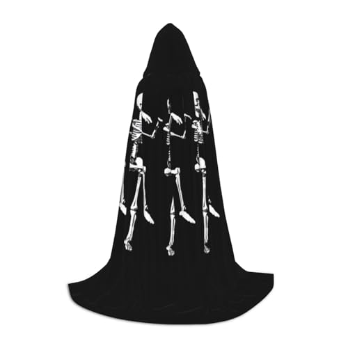 Halloween beweglicher Skelett-Schädel-Aufdruck, Halloween-Kapuzenumhang in voller Länge, Umhang mit Kapuze, für Damen und Herren für Karneval Halloween beweglicher Skelett-Schädel-Aufdruck, Halloween-Kapuzenumhang in voller Länge, Umhang mit Kapuze, für Damen und Herren für Karneval von SKKNT