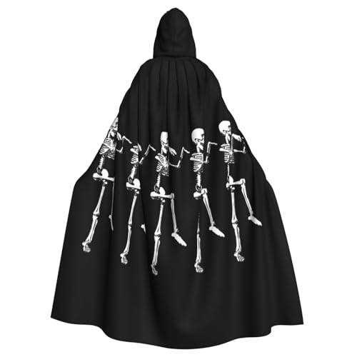 Halloween beweglicher Skelett-Schädel-Druck, belüfteter Kapuzenumhang für Damen und Herren, Umhang für Halloween, Karneval und Motto-Partys Halloween beweglicher Skelett-Schädel-Druck, belüfteter Kapuzenumhang für Damen und Herren, Umhang für Halloween, Karneval und Motto-Partys von SKKNT