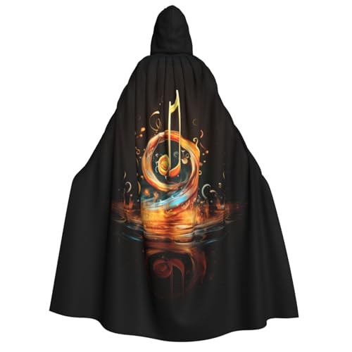 Kapuzenumhang mit Musik-Symbol-Druck, Gothic-Umhang, Uni, Umhang für Karneval, Dekoration, Themenpartys Kapuzenumhang mit Musik-Symbol-Druck, Gothic-Umhang, Uni, Umhang für Karneval, Dekoration, Themenpartys von SKKNT