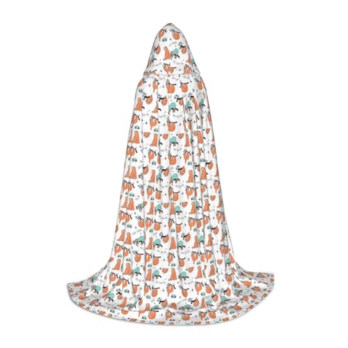 Lustiger süßer Tier-Faultier-Musik-Druck, Halloween-Kapuzenumhang, voller Länge, Umhang mit Kapuze, für Damen und Herren, für Karneval Lustiger süßer Tier-Faultier-Musik-Druck, Halloween-Kapuzenumhang, voller Länge, Umhang mit Kapuze, für Damen und Herren, für Karneval von SKKNT