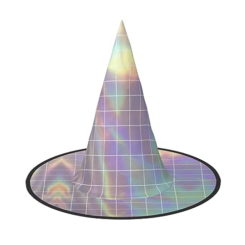 Reflektierender quadratischer Druck, Kostüm, Party, Karneval, Halloween, Hexenhut, faltbarer Hut für Themenveranstaltungen von SKKNT
