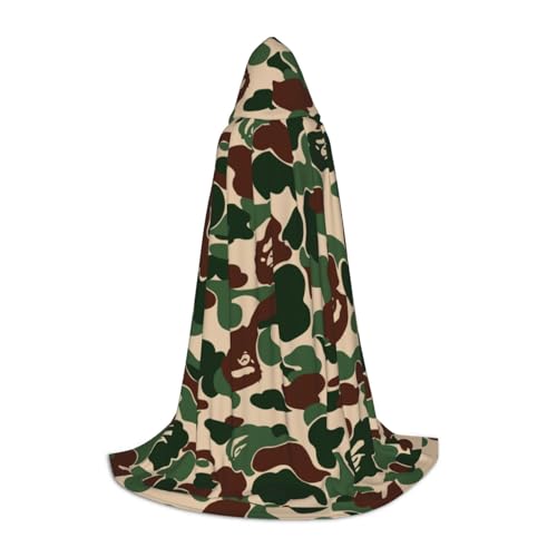 SKKNT Aniaml Camouflage-Umhang mit Kapuze, grüner Druck, Halloween, Umhang mit Kapuze, für Damen und Herren, für Karneval SKKNT Aniaml Camouflage-Umhang mit Kapuze, grüner Druck, Halloween, Umhang mit Kapuze, für Damen und Herren, für Karneval von SKKNT