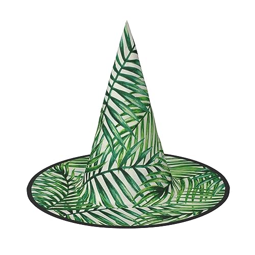 SKKNT Bananenblatt grüner Druck Kostüm Party Hut Karneval Halloween Hexenhut Faltbarer Hut für Themenveranstaltungen SKKNT Bananenblatt grüner Druck Kostüm Party Hut Karneval Halloween Hexenhut Faltbarer Hut für Themenveranstaltungen von SKKNT