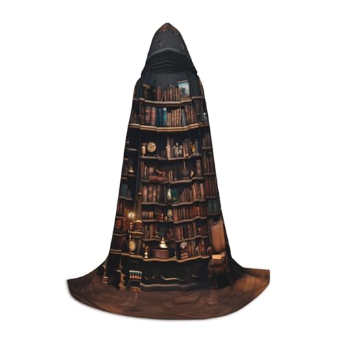 SKKNT Bibliothek Bücherregal Druck Halloween Kapuzenumhang voller Länge Umhang mit Kapuze für Männer und Frauen für Karneval SKKNT Bibliothek Bücherregal Druck Halloween Kapuzenumhang voller Länge Umhang mit Kapuze für Männer und Frauen für Karneval von SKKNT