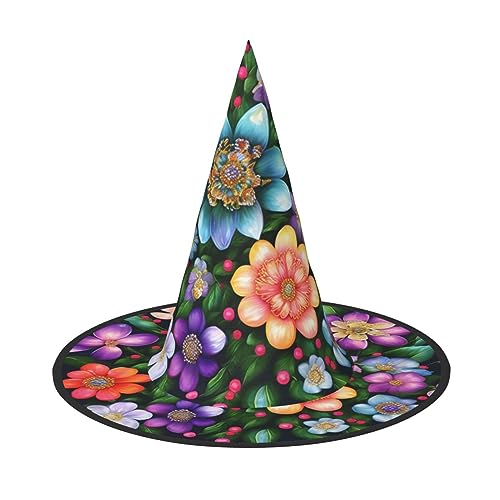 SKKNT Blumen-Diamant-Gemälde, Druck, Kostüm, Partys, Karneval, Halloween, Hexenhut, faltbarer Hut für Themenveranstaltungen SKKNT Blumen-Diamant-Gemälde, Druck, Kostüm, Partys, Karneval, Halloween, Hexenhut, faltbarer Hut für Themenveranstaltungen von SKKNT