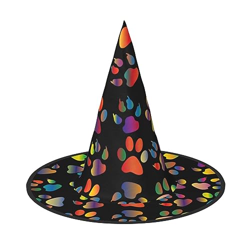 SKKNT Buntes Hundepfotenabdruck-Kostüm, Partyhut, Karneval, Halloween, Hexenhut, faltbarer Hut für Themenveranstaltungen SKKNT Buntes Hundepfotenabdruck-Kostüm, Partyhut, Karneval, Halloween, Hexenhut, faltbarer Hut für Themenveranstaltungen von SKKNT