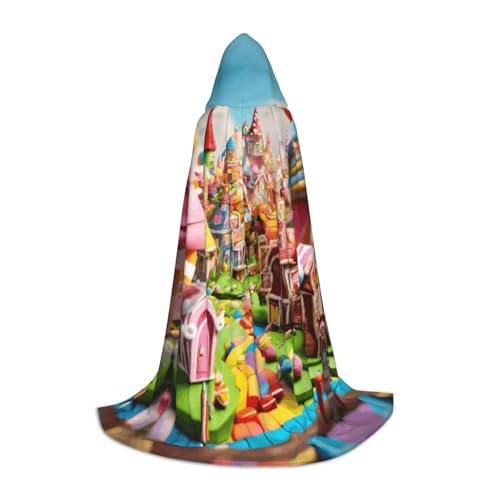 SKKNT Candy Land Print Kapuzenumhang Unisex Variety Wizard Robe Halloween Cosplay und Karneval Gothic von SKKNT