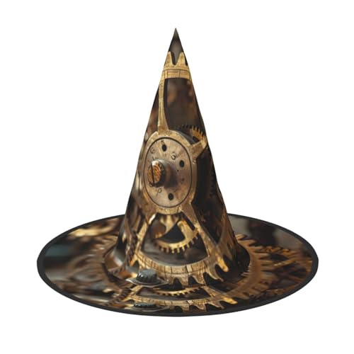 SKKNT Clock Gear Print Halloween Hexenhut Unisex Karneval Kostüm Zubehör Cap Party Motto Events SKKNT Clock Gear Print Halloween Hexenhut Unisex Karneval Kostüm Zubehör Cap Party Motto Events von SKKNT