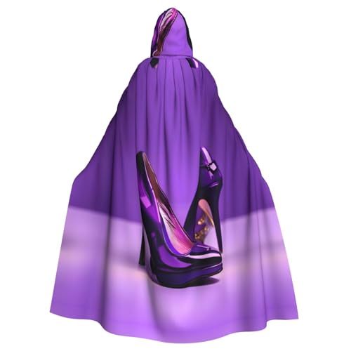 SKKNT Eleganter lila High Heels mit Lippenstift-Druck, belüfteter Kapuzenumhang für Damen und Herren, Umhang für Halloween, Karneval und Motto-Partys SKKNT Eleganter lila High Heels mit Lippenstift-Druck, belüfteter Kapuzenumhang für Damen und Herren, Umhang für Halloween, Karneval und Motto-Partys von SKKNT