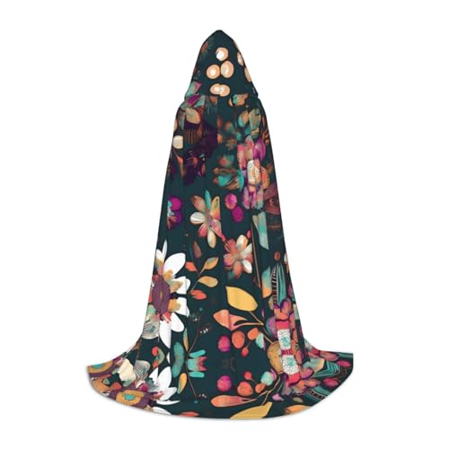 SKKNT Farbenfroher Boho-Umhang mit Kapuze, Unisex, verschiedene Zauberer-Robe, Halloween, Cosplay und Karneval, Gothic von SKKNT
