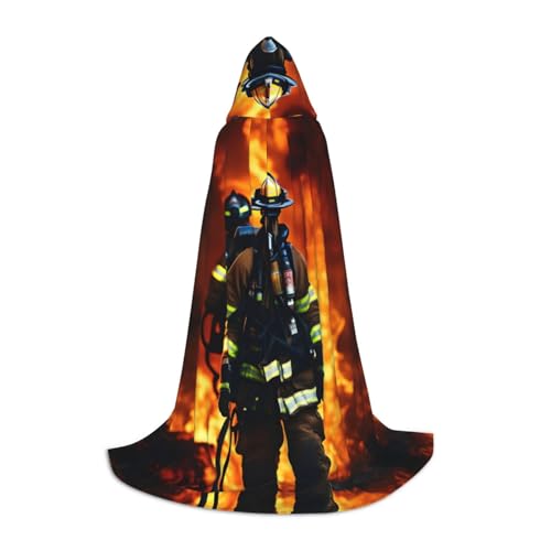 SKKNT Feuerwehrmann Feuerwehrmann Flamme Print Halloween Kapuzenumhang voller Länge Umhang mit Kapuze für Damen und Herren für Karneval SKKNT Feuerwehrmann Feuerwehrmann Flamme Print Halloween Kapuzenumhang voller Länge Umhang mit Kapuze für Damen und Herren für Karneval von SKKNT
