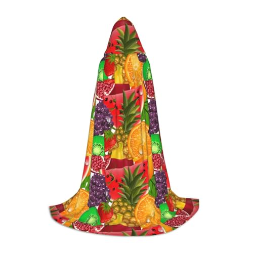 SKKNT Fresh Fruits Ananas-Druck, Halloween-Kapuzenumhang, voller Länge, Umhang mit Kapuze, für Damen und Herren, für Karneval SKKNT Fresh Fruits Ananas-Druck, Halloween-Kapuzenumhang, voller Länge, Umhang mit Kapuze, für Damen und Herren, für Karneval von SKKNT