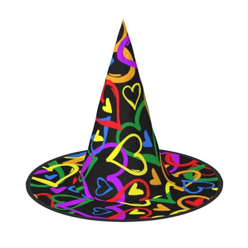 SKKNT Gay Pride Regenbogen-Druck, Kostüm, Partyhut, Karneval, Halloween, Hexenhut, faltbarer Hut für Themenveranstaltungen SKKNT Gay Pride Regenbogen-Druck, Kostüm, Partyhut, Karneval, Halloween, Hexenhut, faltbarer Hut für Themenveranstaltungen von SKKNT