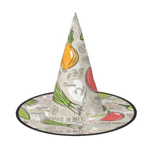 SKKNT Gemüse Obst Druck Kostüm Party Hut Karneval Halloween Hexenhut Faltbarer Hut für Themen-Event SKKNT Gemüse Obst Druck Kostüm Party Hut Karneval Halloween Hexenhut Faltbarer Hut für Themen-Event von SKKNT