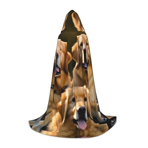 SKKNT Golden Retrievers Print Halloween Kapuzenumhang voller Länge Umhang mit Kapuze für Damen und Herren für Karneval SKKNT Golden Retrievers Print Halloween Kapuzenumhang voller Länge Umhang mit Kapuze für Damen und Herren für Karneval von SKKNT