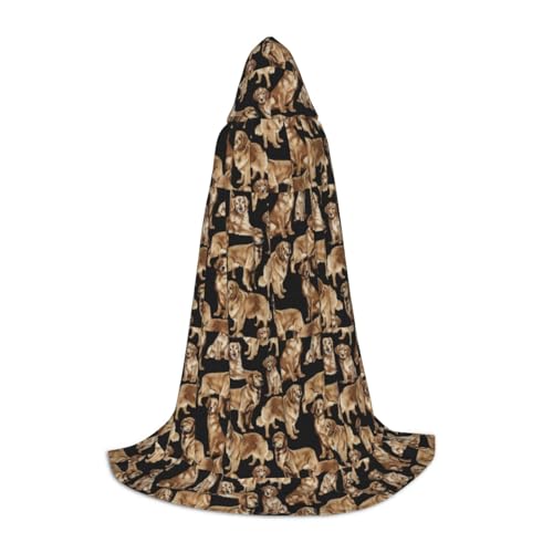 SKKNT Golden Retrievers Print Halloween Kapuzenumhang voller Länge Umhang mit Kapuze für Damen und Herren für Karneval SKKNT Golden Retrievers Print Halloween Kapuzenumhang voller Länge Umhang mit Kapuze für Damen und Herren für Karneval von SKKNT