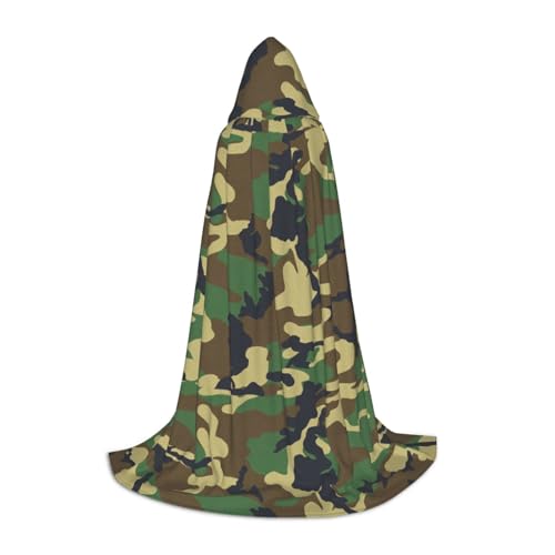 SKKNT Grüner Militär-Camouflage-Umhang mit Kapuze, für Halloween und Damen, voller Länge, Umhang mit Kapuze, für Damen und Herren, für Karneval SKKNT Grüner Militär-Camouflage-Umhang mit Kapuze, für Halloween und Damen, voller Länge, Umhang mit Kapuze, für Damen und Herren, für Karneval von SKKNT