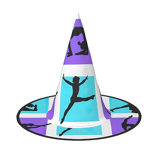 SKKNT Gymnastik Spiel Druck Kostüm Party Hut Karneval Halloween Hexenhut Faltbarer Hut für Themen-Event von SKKNT