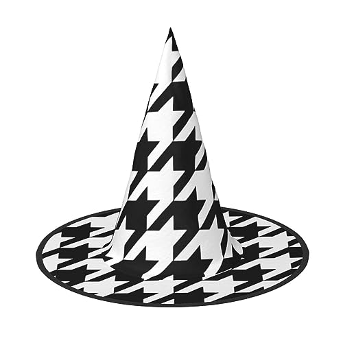 SKKNT Hahnentritt-Kostüm, schwarz, bedruckt, Partyhut, Karneval, Halloween, Hexenhut, faltbarer Hut für Themenveranstaltungen SKKNT Hahnentritt-Kostüm, schwarz, bedruckt, Partyhut, Karneval, Halloween, Hexenhut, faltbarer Hut für Themenveranstaltungen von SKKNT