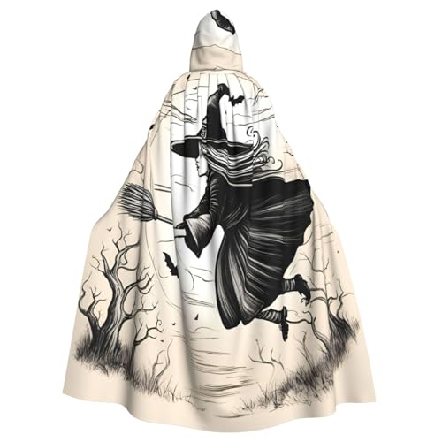 SKKNT Halloween-Hexen-Umhang mit fliegendem Druck, belüfteter Kapuzenumhang für Damen und Herren, Umhang für Halloween, Karneval und Motto-Partys SKKNT Halloween-Hexen-Umhang mit fliegendem Druck, belüfteter Kapuzenumhang für Damen und Herren, Umhang für Halloween, Karneval und Motto-Partys von SKKNT