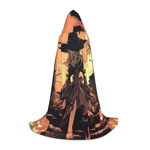 SKKNT Halloween Horror Print Hooded Cloak Unisex Variety Wizard Robe Halloween Cosplay And Carnival Gothic von SKKNT