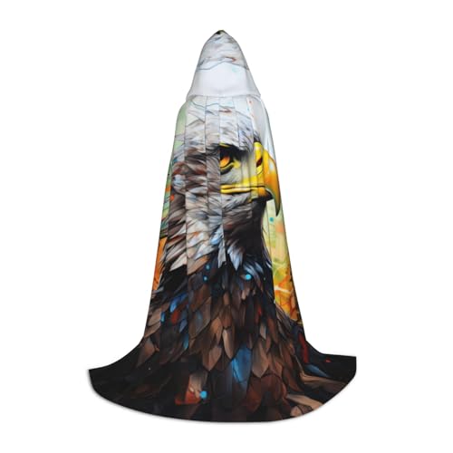 SKKNT Halloween-Kapuzenumhang mit Adler-Druck, volle Länge, Umhang mit Kapuze, für Damen und Herren, für Karneval SKKNT Halloween-Kapuzenumhang mit Adler-Druck, volle Länge, Umhang mit Kapuze, für Damen und Herren, für Karneval von SKKNT