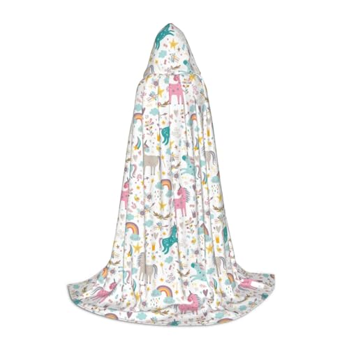 SKKNT Halloween-Kapuzenumhang mit Einhorn-Aufdruck, mit Kapuze, für Damen und Herren, für Karneval SKKNT Halloween-Kapuzenumhang mit Einhorn-Aufdruck, mit Kapuze, für Damen und Herren, für Karneval von SKKNT