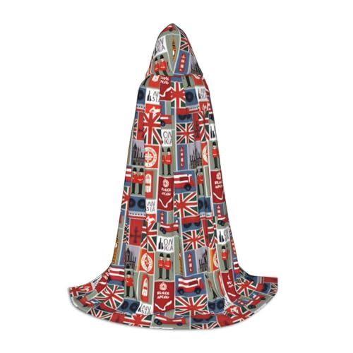 SKKNT Halloween-Kapuzenumhang mit England-Symbol-Aufdruck, volle Länge, Umhang mit Kapuze, für Damen und Herren, für Karneval SKKNT Halloween-Kapuzenumhang mit England-Symbol-Aufdruck, volle Länge, Umhang mit Kapuze, für Damen und Herren, für Karneval von SKKNT