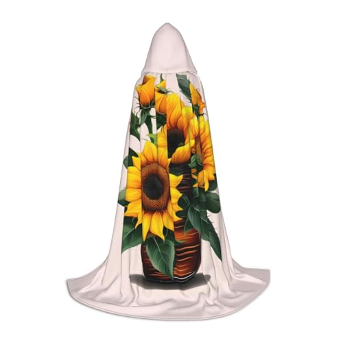 SKKNT Halloween-Kapuzenumhang mit Sonnenblumen- und Rosen-Druck, volle Länge, Umhang mit Kapuze, für Damen und Herren, für Karneval SKKNT Halloween-Kapuzenumhang mit Sonnenblumen- und Rosen-Druck, volle Länge, Umhang mit Kapuze, für Damen und Herren, für Karneval von SKKNT