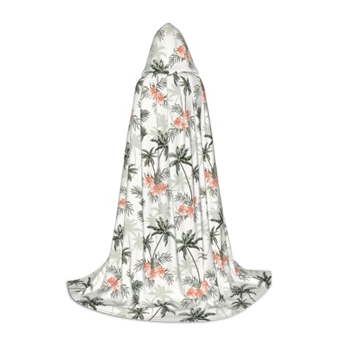 SKKNT Halloween-Kapuzenumhang mit tropischem Palmen-Druck, volle Länge, Umhang mit Kapuze, für Damen und Herren, für Karneval SKKNT Halloween-Kapuzenumhang mit tropischem Palmen-Druck, volle Länge, Umhang mit Kapuze, für Damen und Herren, für Karneval von SKKNT