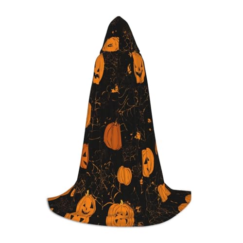 SKKNT Halloween-Kürbis-Aufdruck, Kapuzenumhang, Unisex, verschiedene Zauberer-Robe, Halloween, Cosplay und Karneval, Gothic von SKKNT