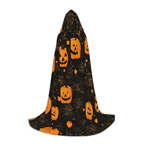 SKKNT Halloween-Kürbis-Aufdruck, Kapuzenumhang, Unisex, verschiedene Zauberer-Robe, Halloween, Cosplay und Karneval, Gothic von SKKNT