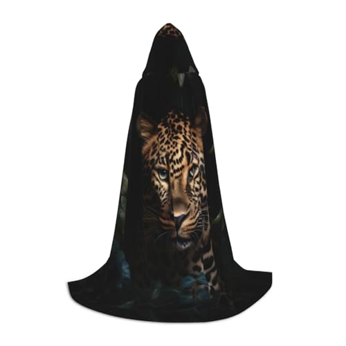 SKKNT Halloween-Umhang mit Kapuze, Leopardenmuster, voller Länge, Umhang mit Kapuze, für Damen und Herren, für Karneval SKKNT Halloween-Umhang mit Kapuze, Leopardenmuster, voller Länge, Umhang mit Kapuze, für Damen und Herren, für Karneval von SKKNT