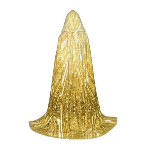 SKKNT Halloween-Umhang mit Kapuze, goldfarben, glitzernd, mit Kapuze, für Damen und Herren, für Karneval von SKKNT