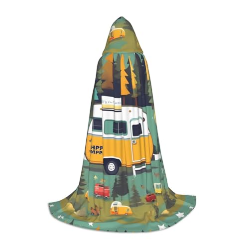 SKKNT Happy Bus Camper Print Halloween Kapuzenumhang voller Länge Umhang mit Kapuze für Damen und Herren für Karneval SKKNT Happy Bus Camper Print Halloween Kapuzenumhang voller Länge Umhang mit Kapuze für Damen und Herren für Karneval von SKKNT