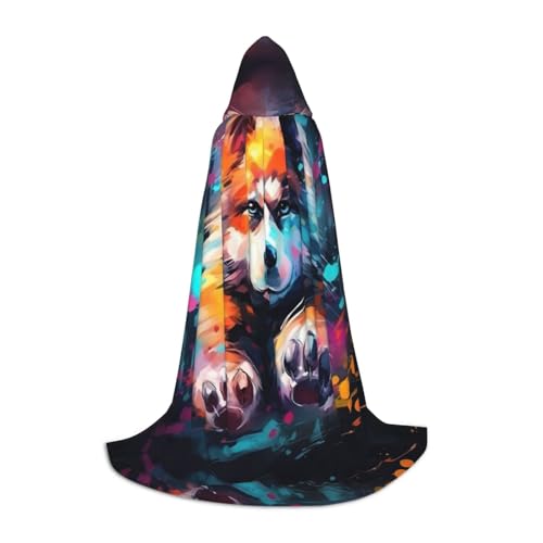SKKNT Hundeumhang mit Kapuze, Pfotenabdruck, Halloween, voller Länge, Umhang mit Kapuze, für Damen und Herren für Karneval SKKNT Hundeumhang mit Kapuze, Pfotenabdruck, Halloween, voller Länge, Umhang mit Kapuze, für Damen und Herren für Karneval von SKKNT