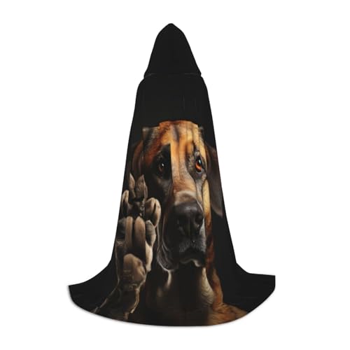SKKNT Hundeumhang mit Kapuze, Pfotenabdruck, Halloween, voller Länge, Umhang mit Kapuze, für Damen und Herren für Karneval von SKKNT